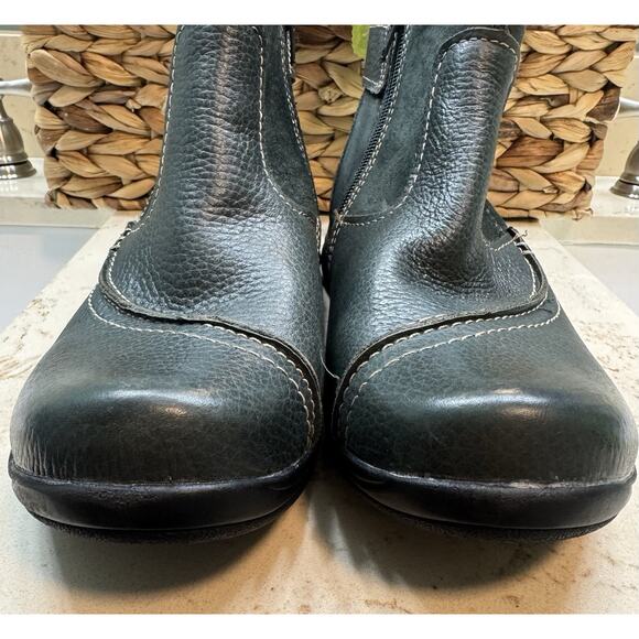 Earth Origins Dayton 10M Green Boots Suede Leather Zip Buckle Detail Preowned - Picture 7 of 15